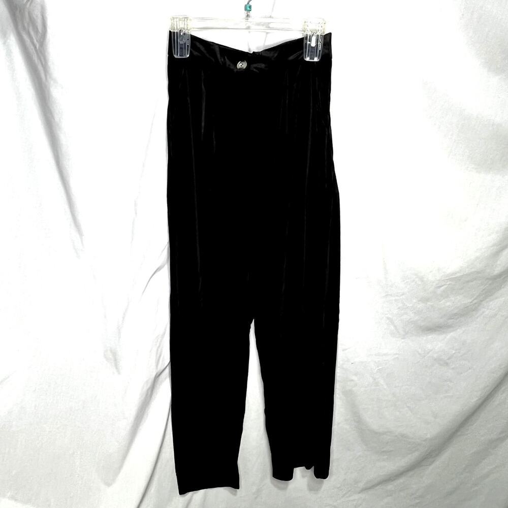 Black Velvet Pleated Dress Pants New M